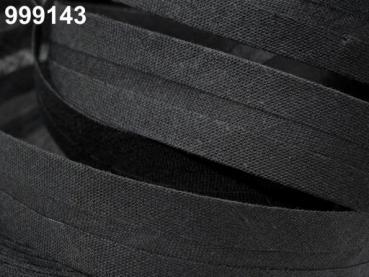 Schrägband Baumwolle Breite 20 mm gefalzt -   Schwarz
